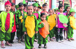 Tiny tots of GMT Public School participate in the fruit day celebrations in Ludhiana 