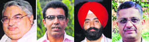 From left: Dr A. C. Vaid, Dinesh Talwar, Harpreet Singh Dua, Dr Mukesh Kumar Arora