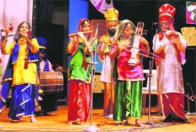 Students perform in the youth festival at MCM DAV College for Women in Chandigarh