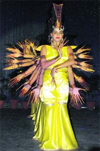 Students perform during the founders day of St Xaviers School in Chandigarh
