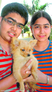 Yuvraj and Mehar with Chichi.