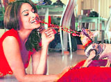 Bips with her pet Posto.