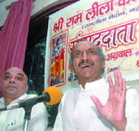 DPCC president and chief patron of the Shri Ramlila Committee, Ramlila Grounds, addresses a press conference in New Delhi 