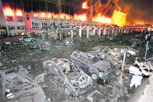For viewers it was a terrible sight to see Marriott Hotel engulfed in flames