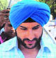Saif Ali Khan during the shooting of a film in Patiala. 