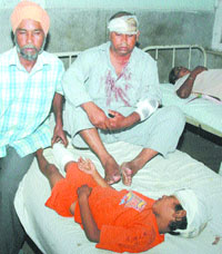 The injured undergoing treatment at the civil hospital in Sultanpur Lodhi. 