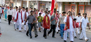Devotees from Abohar heading for Salasar Dhaam in Rajasthan on Tuesday.