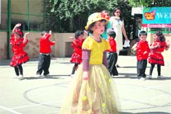 Children perform during a function at Eurokids, Shimla.