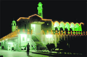 Jama Masjid wears a festive look on the eve of Id-ul-Fitr in Sector 20, Chandigarh on Wednesday.
