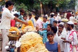 Eid greetings: Devotees purchase sevaiyan on Wednesday . 
