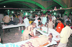 Blood donation camp in progress in Sirsa.