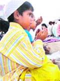 Children offer namaz on the occasion of Eid-ul-Fitr in Ludhiana