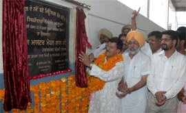 Transport minister Master Mohan Lal inaugurating a bus stand at Rampura Phul in Bathinda district on Saturday.
