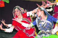 Cadets from 3rd Punjab NCC Girls Battalion perform on the concluding function at Government College for Women in Ludhiana