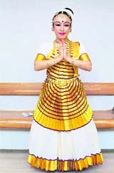 Japanese Mohiniyattam dancer Hiromi Maruhashi performs in Tokyo.  PTI