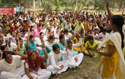 ITI students protesting against privatisation in Bathinda