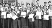 Students at annual convocation of Thapar University in Patiala on Monday.