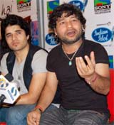 Bollywood singer Kailsh Kher interacts with mediapersons during the promotion of realty show Indian Idol 4 in Amritsar on Monday. 