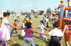 Students of BCM School enjoy a picnic arranged by the school. 