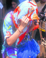 One of the girls, who was detained during a raid on the rave party in Juhu, at JJ Hospital in Mumbai on Monday.
