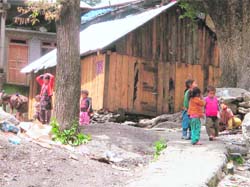 A hut in the village where youths play pool game