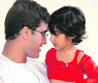 A file photo of Sourav Ganguly with his daughter Sana, on latter's birthday in Kolkata in November 2004.