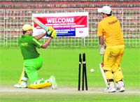 The final match of the Krishan Murari Sharma Memorial Sr National Twenty20 Cricket Championship in progress in Chandigarh