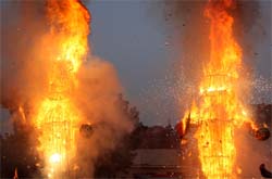 The effigies of Ravana go up in flames in Bathinda