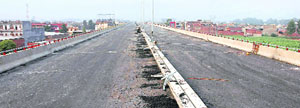 The Zirakpur flyover being given final touches.