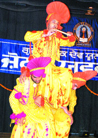 Students perform during the first day of the fest in Amritsar on Friday. 