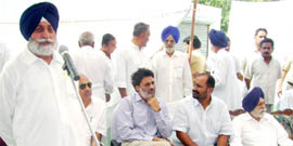 Amrikpal Singh Sidhu addressing the gathering after taking over as chairman of Improvement Trust, Abohar.
