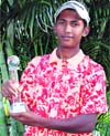 Chikkarangappa of Bangalore received the overall junior trophy of the Usha International Junior and Subjunior Championship