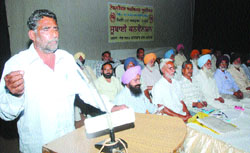 Members of the PSEB Technical Services Union during a convention in Jalandhar. 