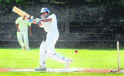 Player misses the ball during a match between DPAC Academy and APJ Academy in the Inter-Academy Cricket Tournament for Under-14 on Saturday.