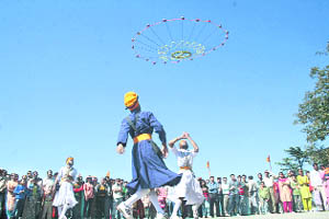 A demonstration of Sikh martial spirit in Shimla on Saturday.
