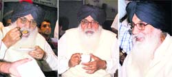 CM Parkash Singh Badal in different moods during a sangat darshan programme in Ludhiana