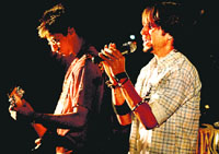 Students of DAV College, Sector 10, and Landran College, Mohali, perform at a rock show at Sector-17 plaza, Chandigarh, on Sunday.