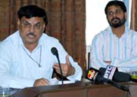 Additional health secretary C.S. Talwar at a press meet in Bathinda on Monday.