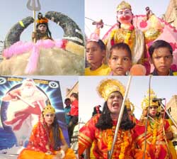 A procession being taken out on the eve of Valmiki Parkash Utsav in Abohar on Monday. 