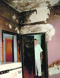 A room of the house where a fire broke out in Sector 22, Chandigarh