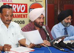 DC Ajeet Singh Pannu addresses a press conference in Jalandhar on Tuesday.