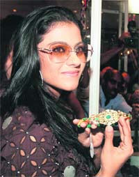 Actor Kajol Devgan strikes a pose at the inauguration of the Festival of Golds-2008 in New Delhi
