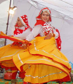 Students present a dance at Government College in Gurgaon on Wednesday.