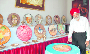 P. S. Sawhney with his collection.