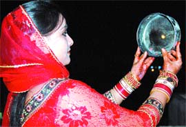 Karva Chauth was celebrated with fervour in Jalandhar on Friday. 