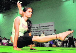 The 27th National Yoga Championship in progress on Saturday.