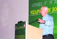 Sir Peter Morris addressing surgeons at the 5th annual conference of North Zone Association of Plastic Surgeons of India at Ludhiana