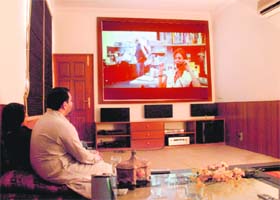 Kuldip Singh and his family get a taste of high-end telly viewing
