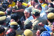 Chief Minister Sheila Dikshit at the site.