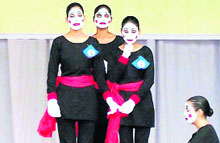 Students of GHG Khalsa College of Education, Gurusar Sudhar, perform mime in Ludhiana on Sunday.